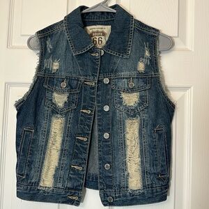 Women’s Distressed Jean Vest